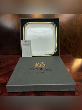 Katy Briscoe Porcelain Plate with Gold Trim. New in Box